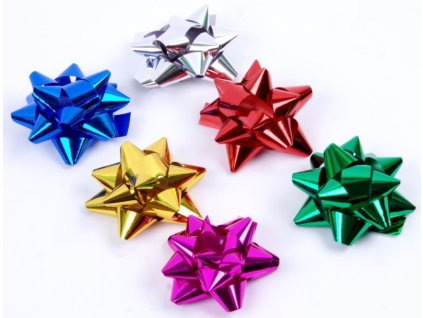 Rozety 7,5cm lesklá sada 6ks mix barev