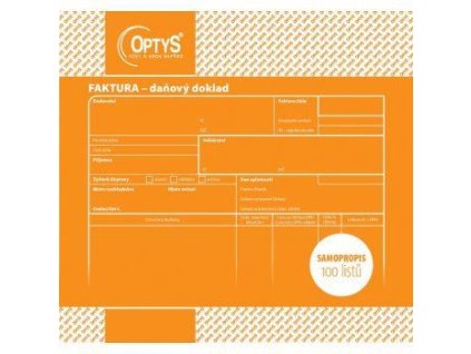 Samopropisovací faktura, 21 x 20 cm, 100 listů 1074