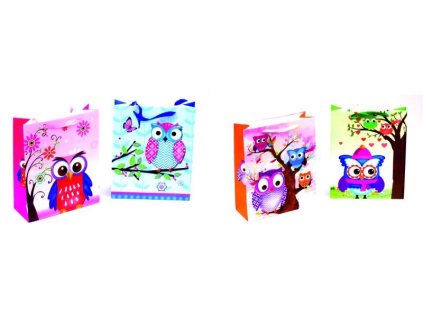 Taška dárková sova mix 9165 S 230x180x80mm