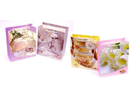 Taška dárková svatba 835 L 430x310x120mm Gliter