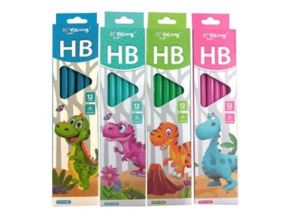 Tužky grafitové trojhranné s gumou HB YL211362 mix