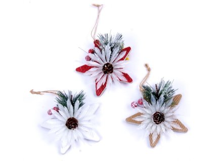 Vánoční dekorace Kraft hvězda 9421, vel. 10cm