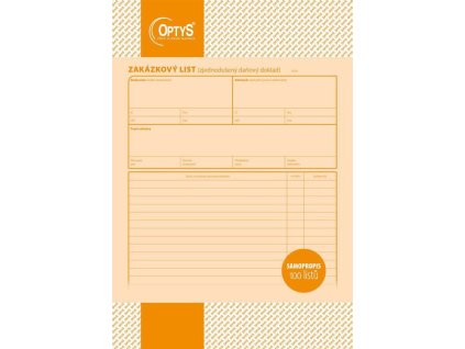 Zakázkový list A4, samopropisovací, 100 listů 1084