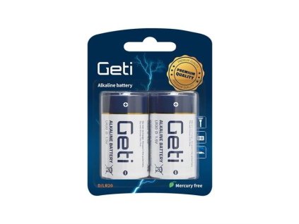 Baterie D (LR20) alkalická GETI
