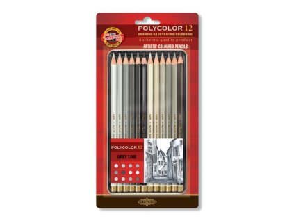 Souprava pastelek uměleckých 3822 12 šedá řada  3822012013BL