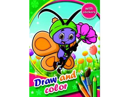 Omalovánky A4 se samolepkami mix 8 (Varianta motýl)