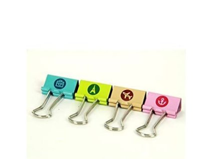 Binder klip 19mm 8489 mix barev/potisk Deli (Varianta Mix)