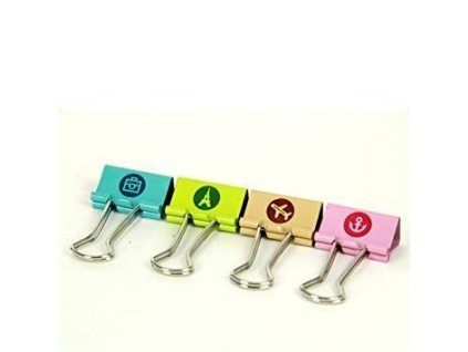 Binder klip 25mm 8488 mix barev/potisk Deli (Varianta mix)