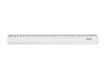 Pravítko pro leváky, 30cm, čiré, KIN