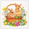 Papírové ubrousky velikonoční 33x33cm zajíčci v košíku