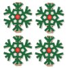 Vánoční dekorační kolíček - dřevěné vločky 4ks