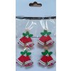 Vánoční dekorační kolíček - dřevěné zvonečky 4ks