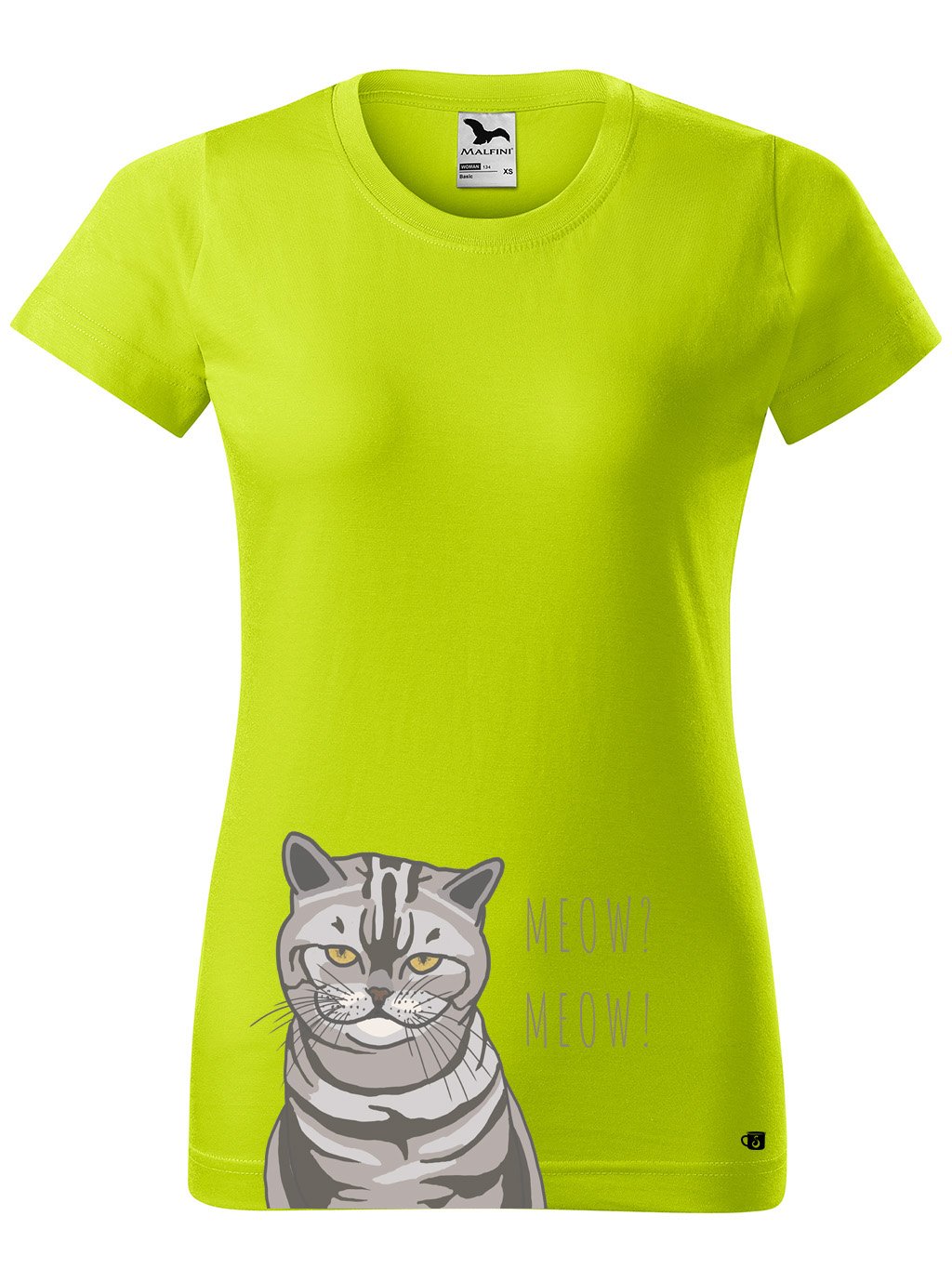 Dámské tričko s potiskem Zpruzená kočka