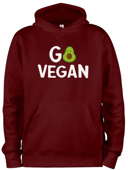 Mikina s kapucí a potiskem Go vegan