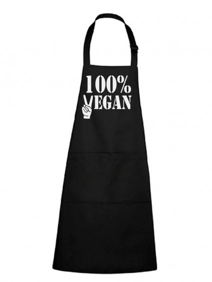 zástěra 100 vegan černá
