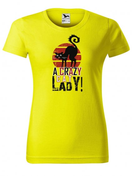 Dámské tričko s potiskem Crazy cat lady