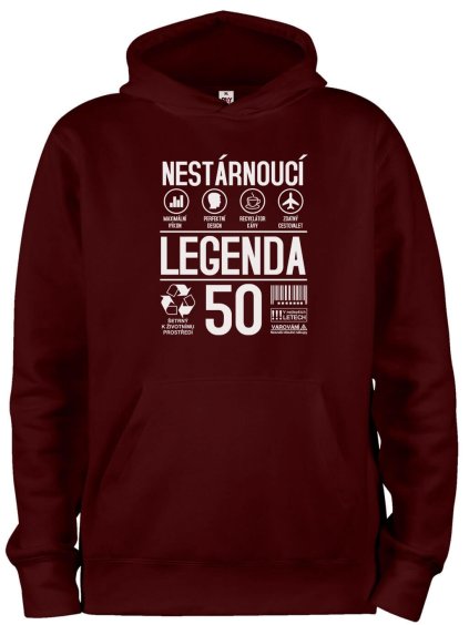 Mikina s kapucí a potiskem Nestárnoucí legenda 50 let