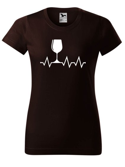 Dámské tričko s potiskem Tep srdce víno