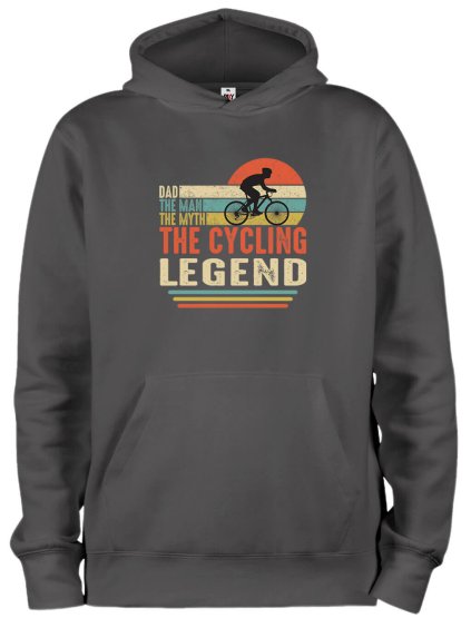 Mikina s kapucí a potiskem Cycling legend