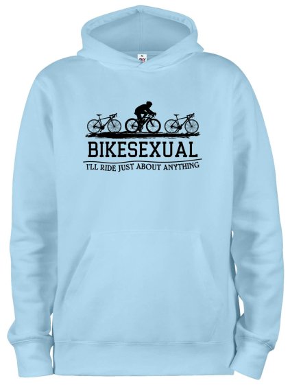 Mikina s kapucí a potiskem Bikesexual