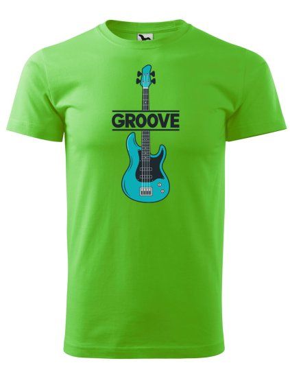 Dobrý triko pánské tričko basic s potiskem apple green