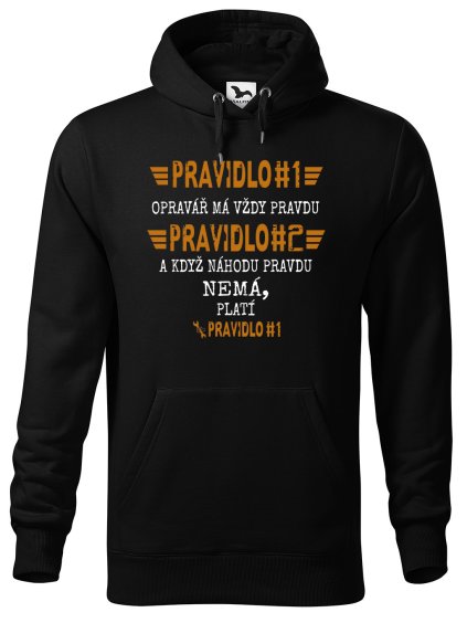Pánská mikina s potiskem Opravář pravidla