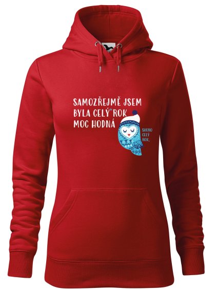 Mikina s kapucí a potiskem Byla jsem hodná