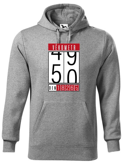 Pánská mikina s potiskem Věkometr 50