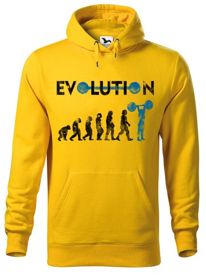 Pánská mikina s potiskem Evoluce kulturisty