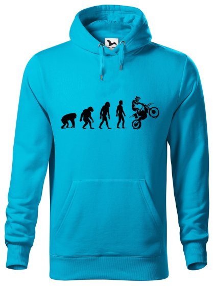 Pánská mikina s potiskem Evoluce motorkáře