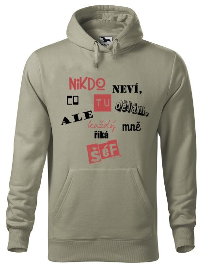 Vtipná pánská mikina s potiskem Jsem šéf