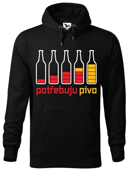 Pánská mikina s potiskem Potřebuju PIVO