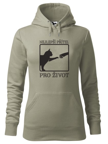 Dámská mikina Nejlepší přítel (Barva dámské mikiny Malfini Cape Bílá, Velikost - žena NOVÉ 2XL)
