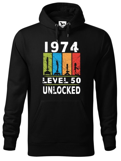 Pánská mikina s potiskem Level 50 unlocked (Barva mikiny malfini pánské Bílá, Velikost - muž NOVÉ 2XL)