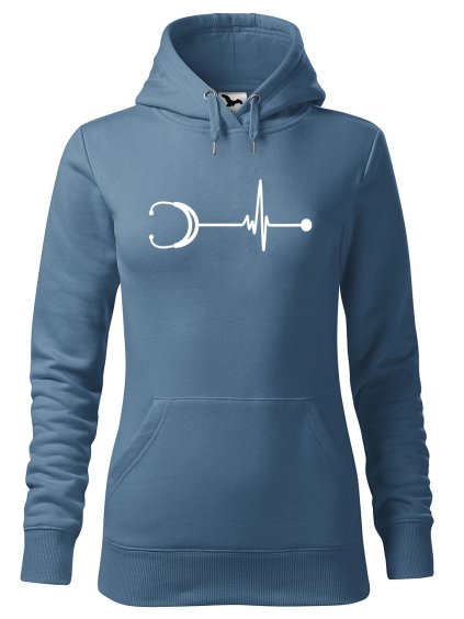 Dámská mikina Tep stetoskop (Barva dámské mikiny Malfini Cape Bílá, Velikost - žena NOVÉ 2XL)
