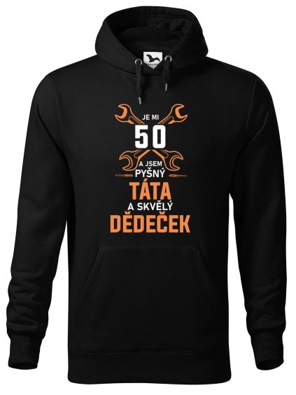 Pánská mikina s potiskem Skvělý dědeček 50 (Barva mikiny malfini pánské Bílá, Velikost - muž NOVÉ 2XL)