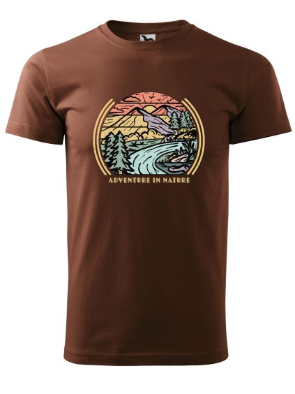 Pánské tričko s potiskem Adventure in nature (Barva trička (muži) NOVÉ Apple green, Velikost - všechny NOVÉ 2XL)
