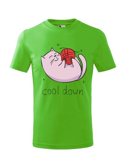 Dětské tričko s potiskem Cool down (Barva trička (děti) NOVÉ Apple green, Velikost - všechny NOVÉ 110 /4 roky)