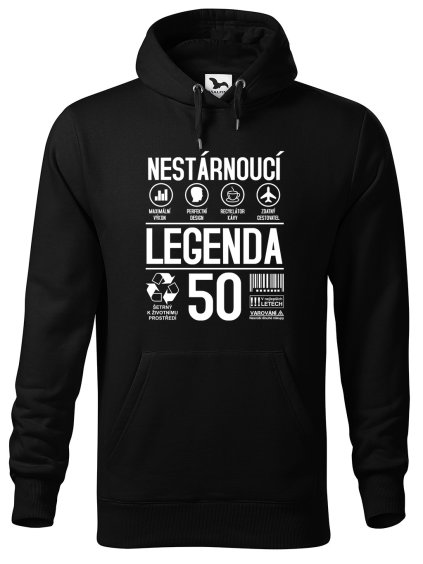 Pánská mikina s potiskem Nestárnoucí legenda 50 let (Barva mikiny malfini pánské Bílá, Velikost - muž NOVÉ 2XL)
