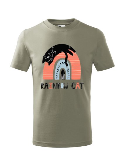 Dětské tričko s potiskem Rainbow cat (Barva trička (děti) NOVÉ Apple green, Velikost - všechny NOVÉ 110 /4 roky)