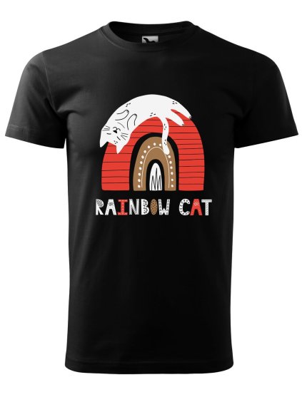Pánské tričko s potiskem Rainbow cat (Barva trička (muži) NOVÉ Apple green, Velikost - všechny NOVÉ 2XL)