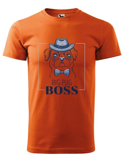 Pánské tričko s potiskem Big pug boss (Barva trička (muži) NOVÉ Apple green, Velikost - všechny NOVÉ 2XL)