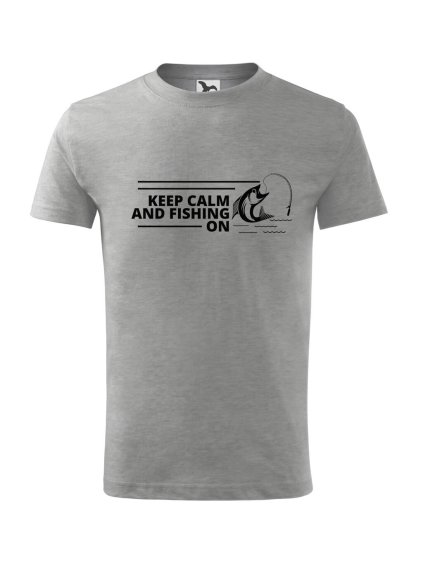 Dětské tričko s potiskem Keep calm fishing (Barva trička (děti) NOVÉ Apple green, Velikost - všechny NOVÉ 110 /4 roky)