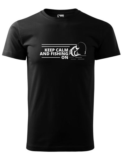 Pánské tričko s potiskem Keep calm fishing (Barva trička (muži) NOVÉ Apple green, Velikost - všechny NOVÉ 2XL)