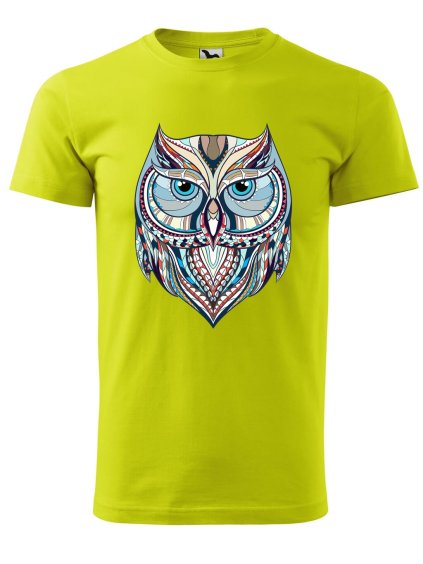 Pánské tričko s potiskem Sova (Barva trička (muži) NOVÉ Apple green, Velikost - všechny NOVÉ 2XL)
