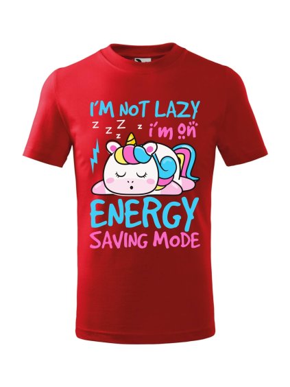 Dětské tričko s potiskem Not lazy (Barva trička (děti) NOVÉ Apple green, Velikost - všechny NOVÉ 110 /4 roky)