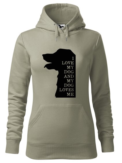 Dámská mikina I love my dog (Barva dámské mikiny Malfini Cape Bílá, Velikost - žena NOVÉ 2XL)