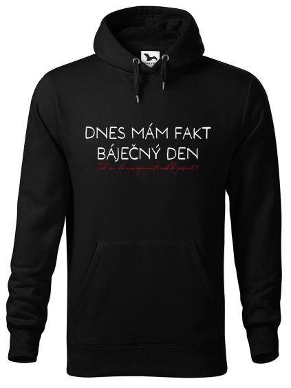 Pánská mikina s potiskem Báječný den (Barva mikiny malfini pánské Bílá, Velikost - muž NOVÉ 2XL)