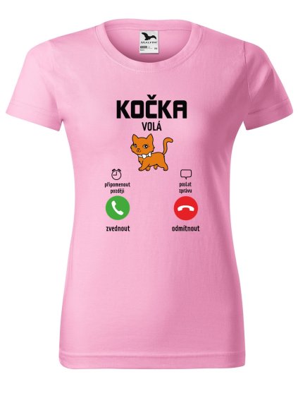 Dámské tričko s potiskem Kočka volá (Barva trička - ženy (NOVÉ) Apple green, Velikost - všechny NOVÉ 2XL)