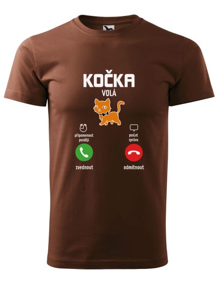Pánské tričko s potiskem Kočka volá (Barva trička (muži) NOVÉ Apple green, Velikost - všechny NOVÉ 2XL)